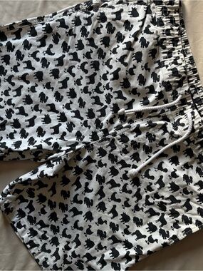 Zipcode Design Black & White Animal Print Men’s Drawstring Shorts